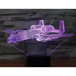 Lâmpada de avião de ar - luz 3D - LED - 7 cores