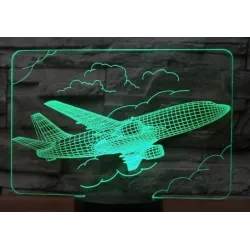 Lâmpada de avião de ar - luz 3D - LED - 7 cores