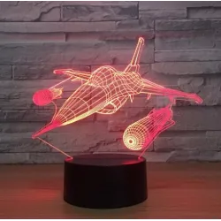 Lâmpada de avião de ar - luz 3D - LED - 7 cores