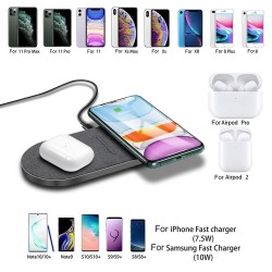 2 em 1 Qi carregador sem fio - Samsung S20 - S10 - Pad de carregamento rápido duplo