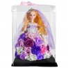 Boneca de princesa feita de rosas infinitas com luz LED
