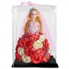 Boneca de princesa feita de rosas infinitas com luz LED