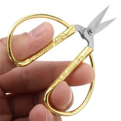 Tesoura de costura de ouro - bordado - bordado