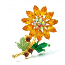 Plant - Flower Brooch Pins - CrystalBrooches