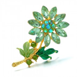 Planta - Pins de Brochura de Flor - Cristal