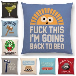 Cartoon design - funny words - cushion cover - 45 * 45 cmCushion covers