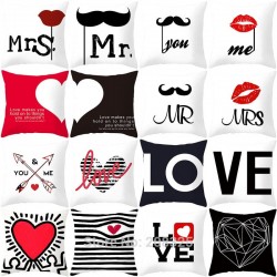 Capa de travesseiro - Dia dos Namorados - Amor - Ms & Mr - corações