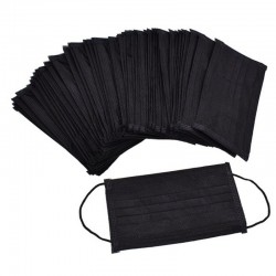 Cara protetora / máscara boca - descartável - 3-camada - preto - 5 - 500 peças