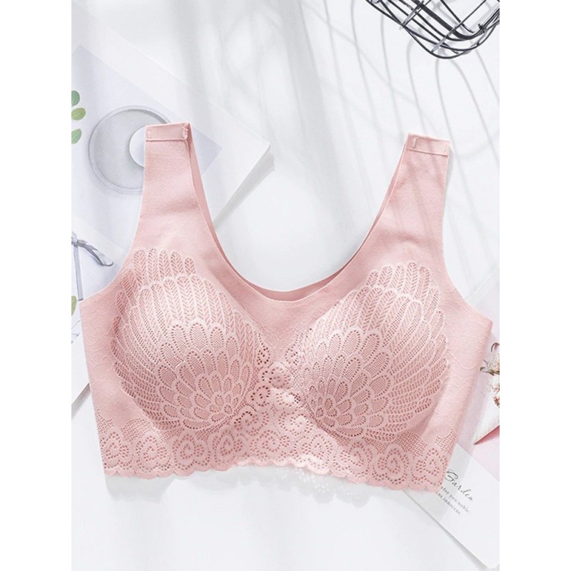 Sutiã de renda sexy - sem fio - push-up - confortável