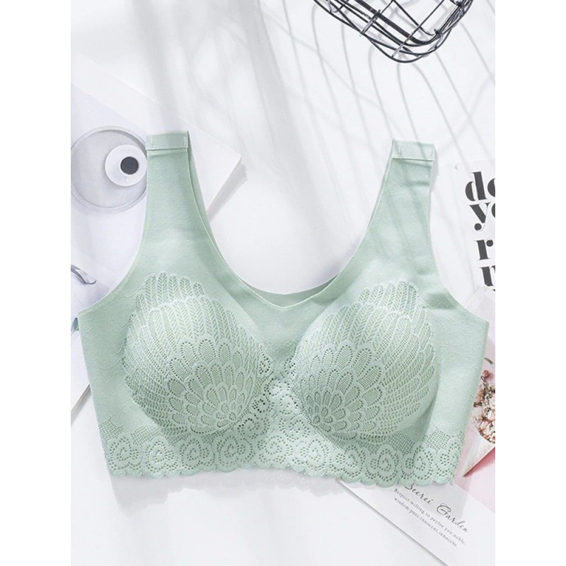 Sutiã de renda sexy - sem fio - push-up - confortável