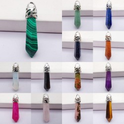 pingente de coluna de pedra - para jóias / colares fazendo - lapis - malachite - aventurine - arenito - cristal - opal