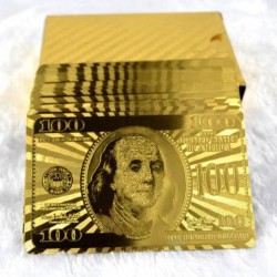 Cartões de jogo de poker plástico - 24K ouro - design de dólares