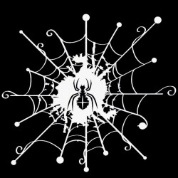 Web desenhos animados com uma aranha - autocolante