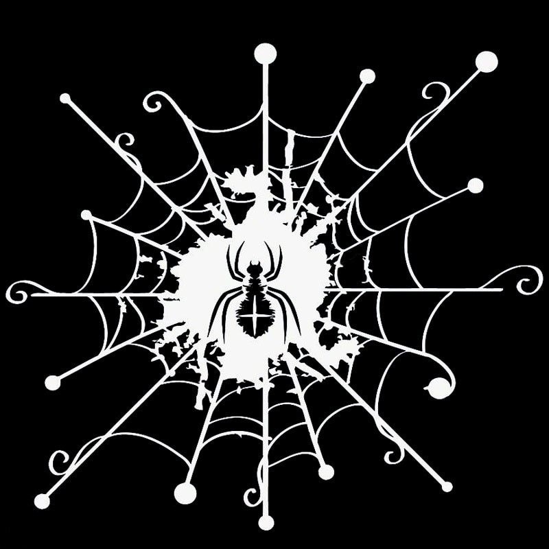 Web desenhos animados com uma aranha - autocolante