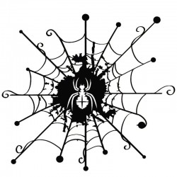 Web desenhos animados com uma aranha - autocolante