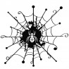 Web desenhos animados com uma aranha - autocolante