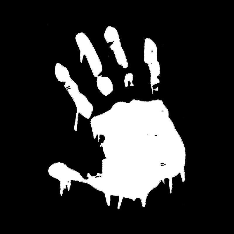 Mão sangrenta - adesivo de carro de vinil