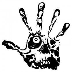 Olho crânio - dedos - mão zumbi - adesivo de carro de vinil