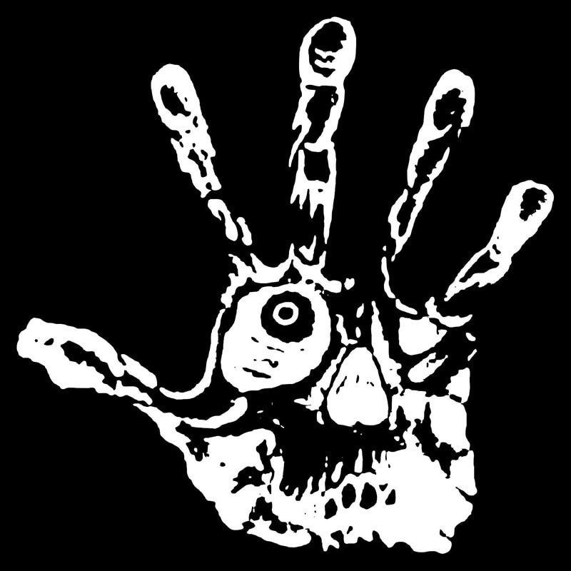 Olho crânio - dedos - mão zumbi - adesivo de carro de vinil
