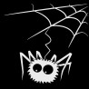 Web de aranha com uma aranha - adesivo de carro de vinil