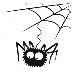 Web de aranha com uma aranha - adesivo de carro de vinil