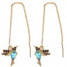 Elegant long earrings with crystal birdsEarrings