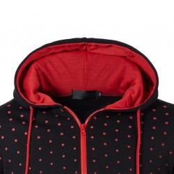 Capacete quente com zíper - manga longa - polka-dot imprimir