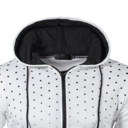 Capacete quente com zíper - manga longa - polka-dot imprimir