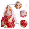 Boneca de princesa feita de rosas infinitas com luz LED
