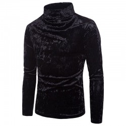Pescoço quente - camisola - algodão brilhante