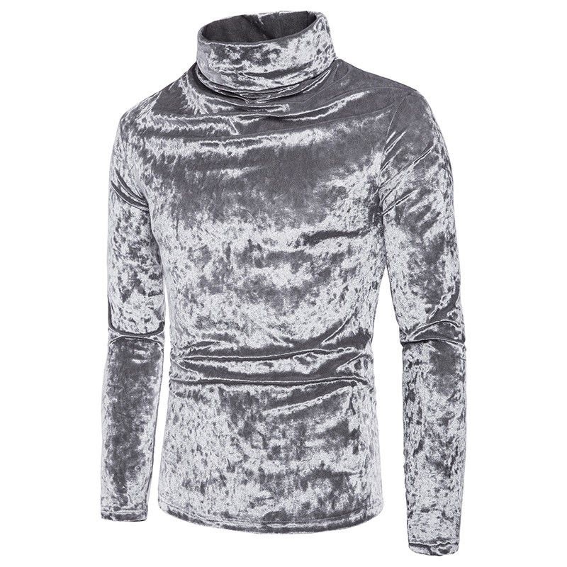 Pescoço quente - camisola - algodão brilhante