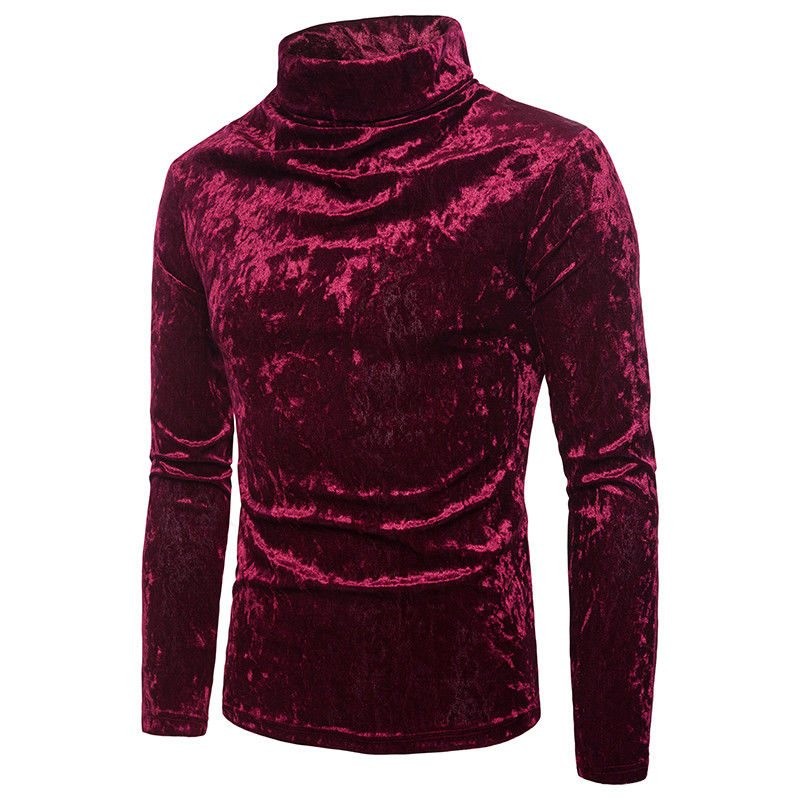 Pescoço quente - camisola - algodão brilhante