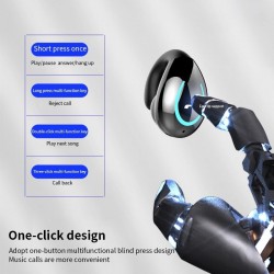 YX08 TWS - wireless Bluetooth earphone - noise reduction - LED - single ear headsetEar- & Headphones