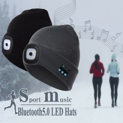 Bluetooth 5.0 - chapéu inteligente sem fio - fones de ouvido - fone de ouvido com 4 LEDs