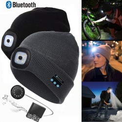 Bluetooth 5.0 - chapéu inteligente sem fio - fones de ouvido - fone de ouvido com 4 LEDs
