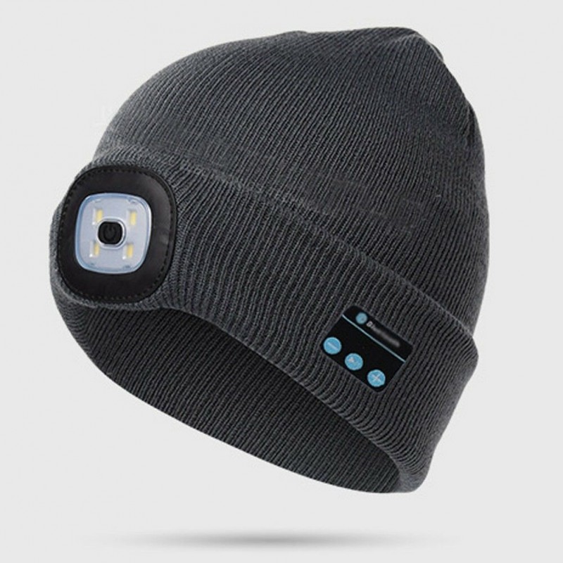 Bluetooth 5.0 - chapéu inteligente sem fio - fones de ouvido - fone de ouvido com 4 LEDs