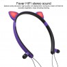 Bluetooth - fone de ouvido sem fio - microfone - auscultadores no ouvido - Led orelhas de gato luminoso