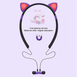 Bluetooth - wireless headset - microphone - in-ear headphones - Led luminous cat earsEar- & Headphones