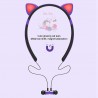 Bluetooth - fone de ouvido sem fio - microfone - auscultadores no ouvido - Led orelhas de gato luminoso