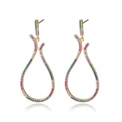 Grandes brincos pingente - multicolorido