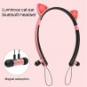 Bluetooth - fone de ouvido sem fio - microfone - auscultadores no ouvido - Led orelhas de gato luminoso