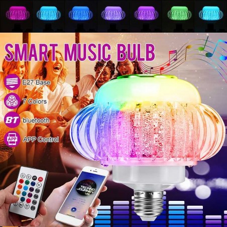 E27 - RGB LED bulb with wireless Bluetooth speaker - remote control - 110V-220V 6WE27