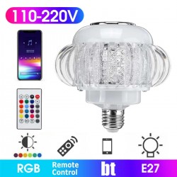 E27 - RGB LED bulb with wireless Bluetooth speaker - remote control - 110V-220V 6WE27