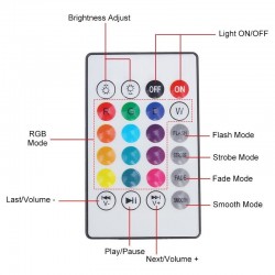 E27 - RGB LED bulb with wireless Bluetooth speaker - remote control - 110V-220V 6WE27