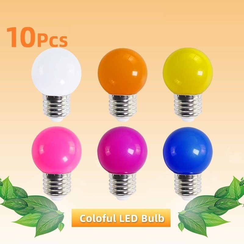 E27 3W AC 220V SMD 2835 - lâmpada LED RGB colorida - 10 peças