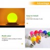 E27 3W AC 220V SMD 2835 - lâmpada LED RGB colorida - 10 peças