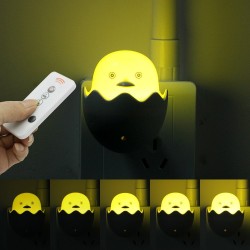 Pato amarelo - luz noturna LED - plugue de parede da UE - sensor de controle - dimmable - controlador remoto