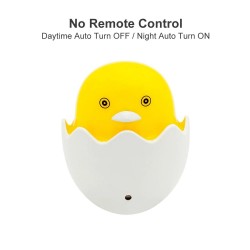 Pato amarelo - luz noturna LED - plugue de parede da UE - sensor de controle - dimmable - controlador remoto