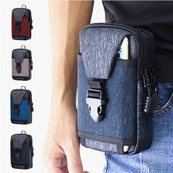 Saco de cintura pequena - bolsa de lona com zíper