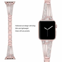 Pulseira de aço inoxidável - pulseira de cristal para Apple Watch 6/5/4/3/2